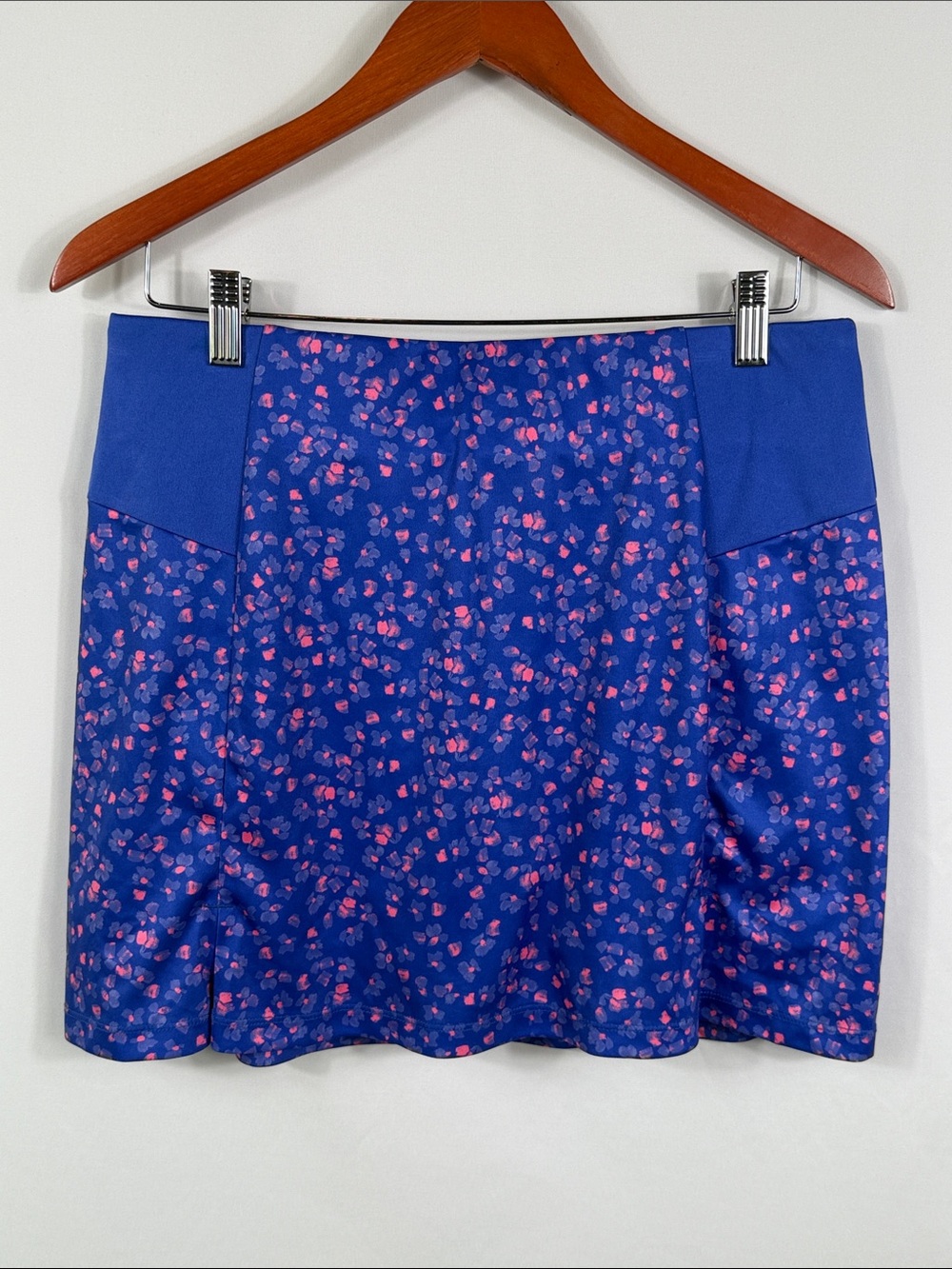 Grand Slam Athletic Royal‎ Blue Mini Skort with Pink Floral Print. Womens Size M